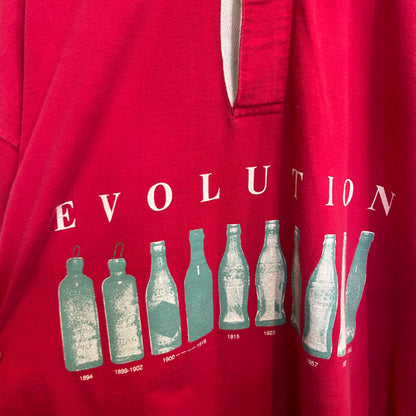 1992 Coca-Cola Evolution ビンの進化 ポロシャツ 赤 (L)/B2773S-SO