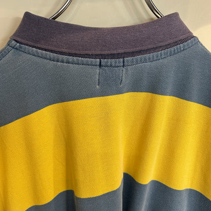 00's GAP ボーダー ポロシャツ 青黄 (XL)/A3176S-SO