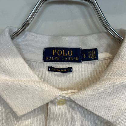 POLO RALPH LAUREN ラルフローレン custom slim Fit ポロベア ポロシャツ 白 (L)/B2273S-SO