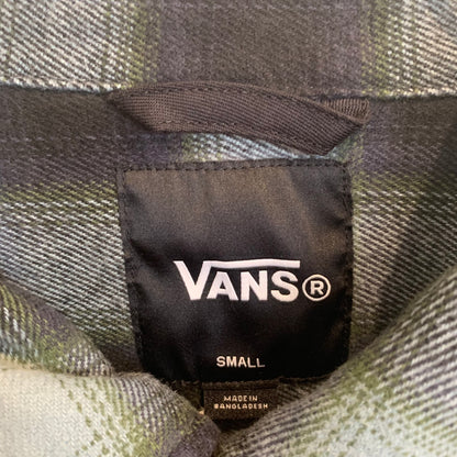 00's VANS オンブレチェック ジップアップジャケット 黒水色 (S)/C1666J-SO