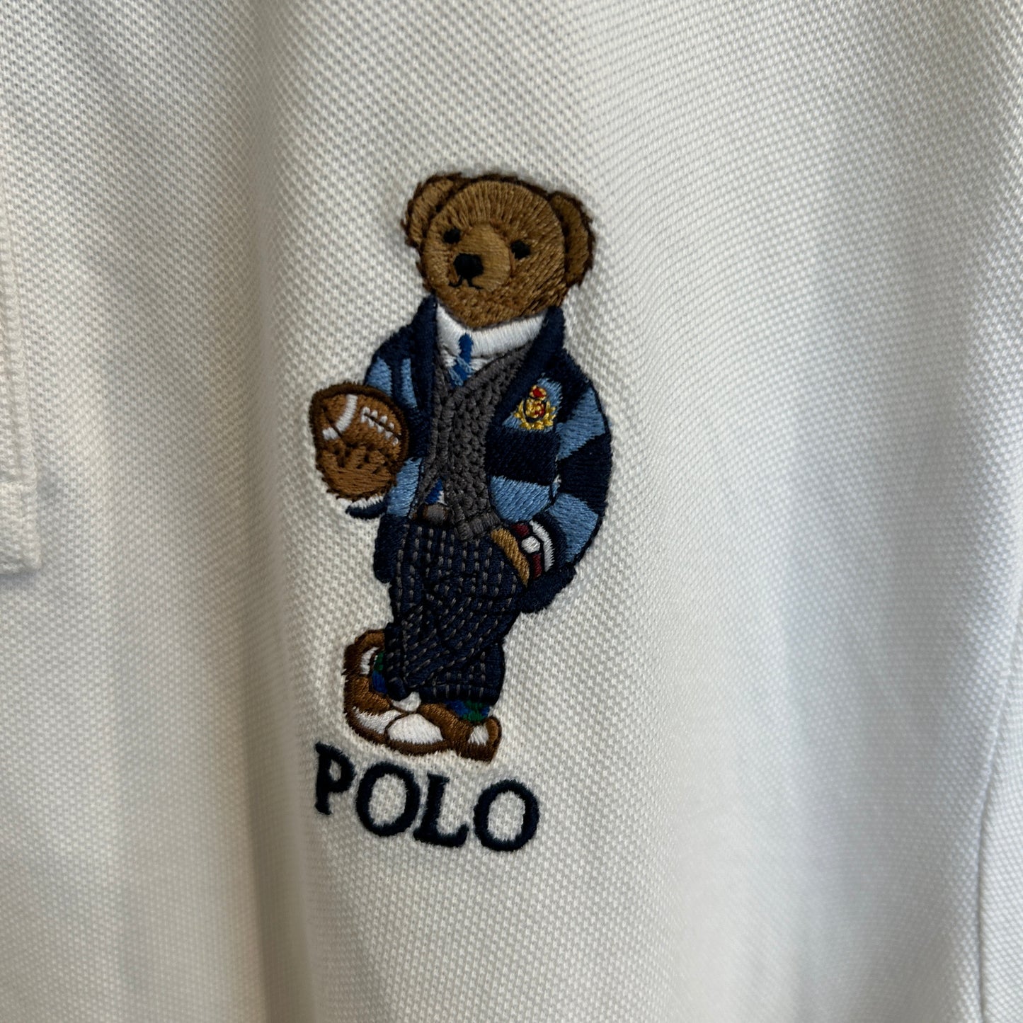 POLO RALPH LAUREN ラルフローレン custom slim Fit ポロベア ポロシャツ 白 (L)/B2273S-SO