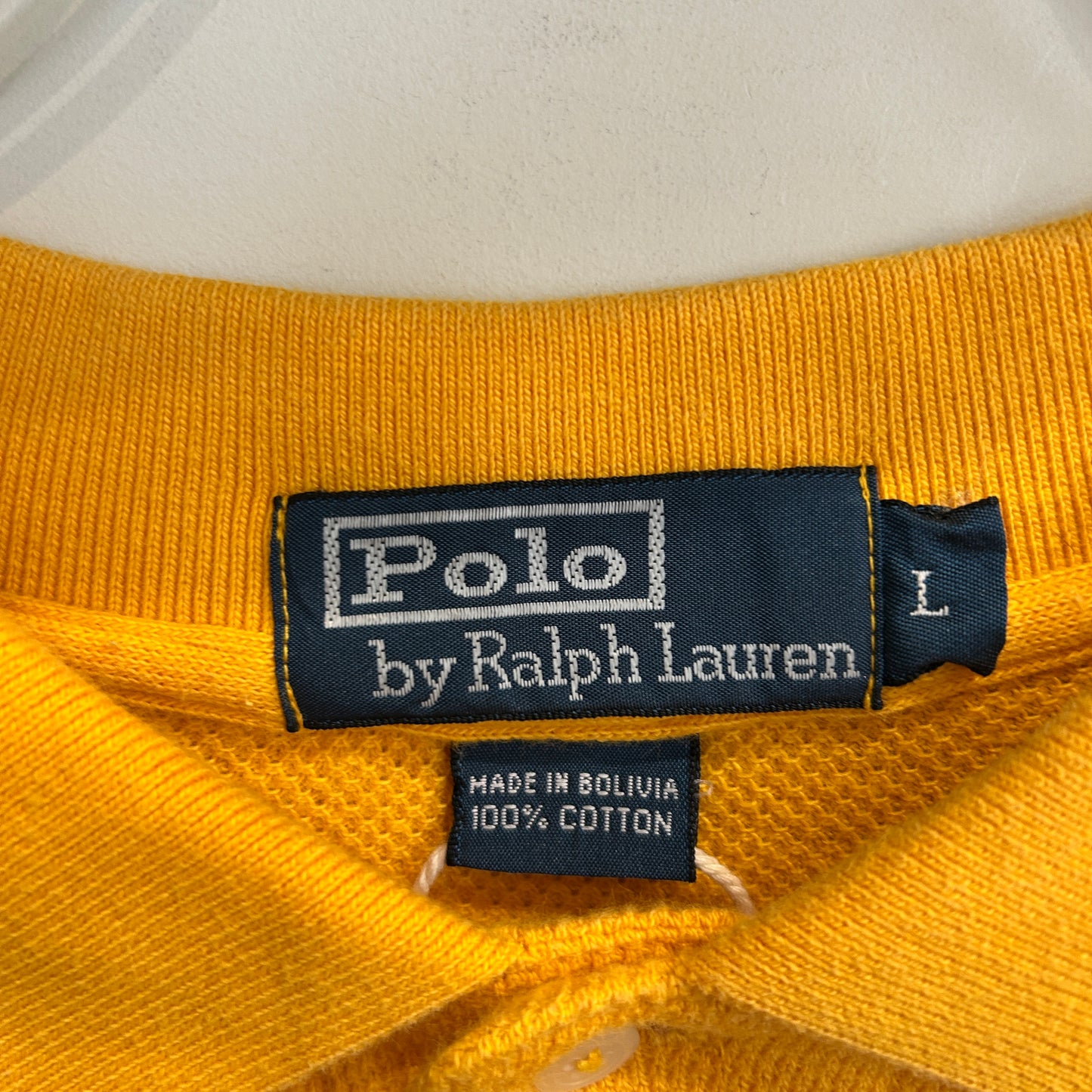 00's Polo by Ralph Lauren ラルフローレン フロントボーダー ポロシャツ 黄紺 (L)/B2509S-SO