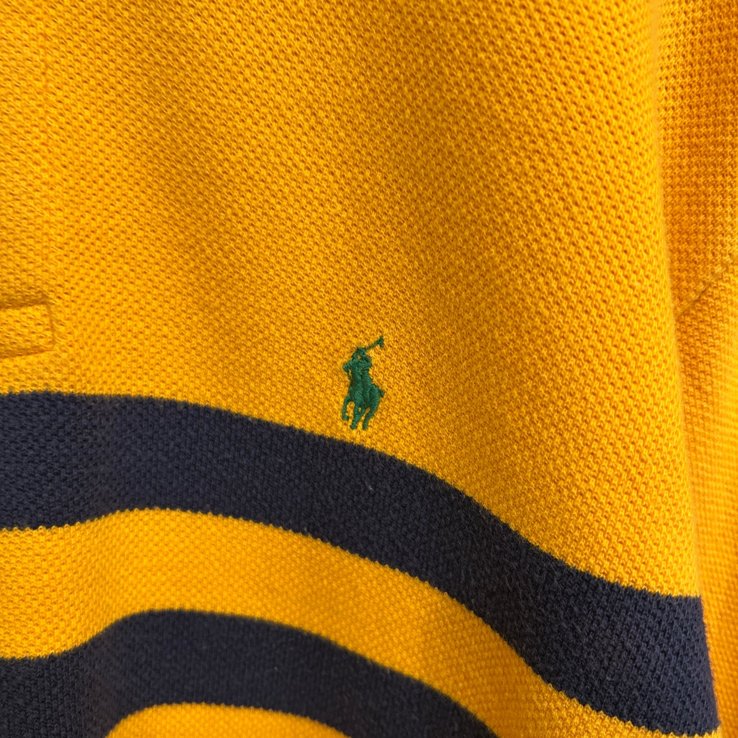 00's Polo by Ralph Lauren ラルフローレン フロントボーダー ポロシャツ 黄紺 (L)/B2509S-SO
