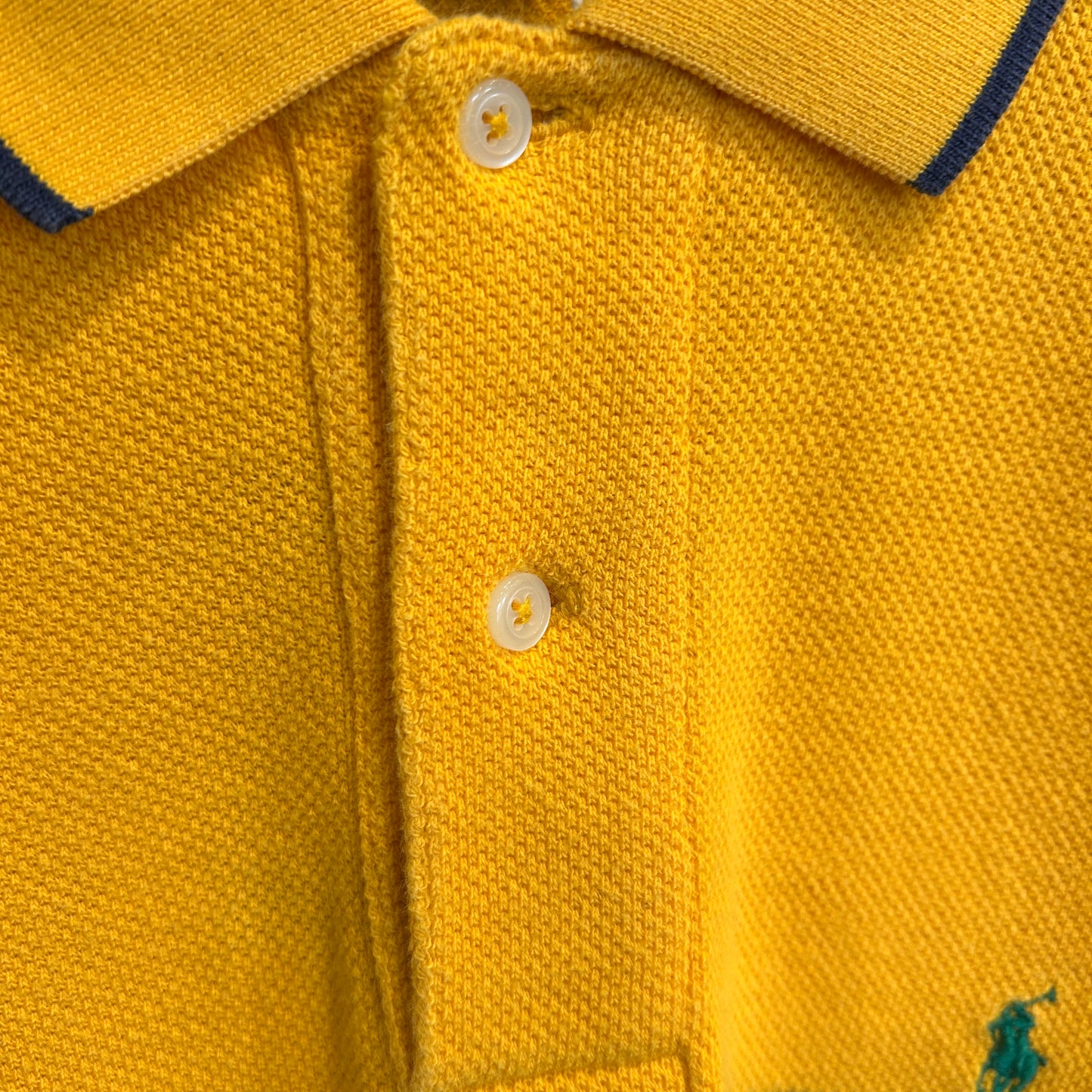 00's Polo by Ralph Lauren ラルフローレン フロントボーダー ポロシャツ 黄紺 (L)/B2509S-SO