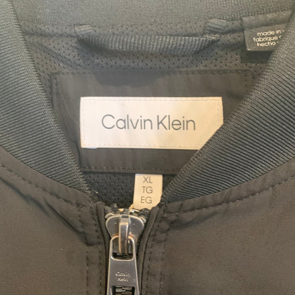 00's Calvin Klein フライト ボンバージャケット 黒 (XL)/B3631J-SO