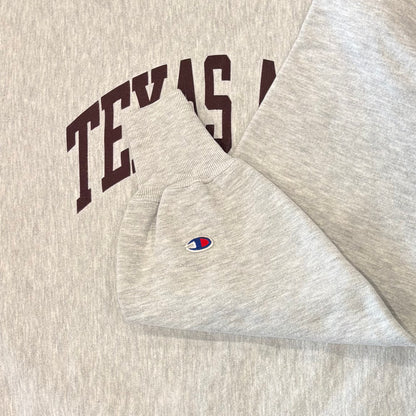 00's Champion Reverse Weave リバースウィーブ TEXAS A&M カレッジスウェット アッシュグレー (XXL) /A9643S-SO