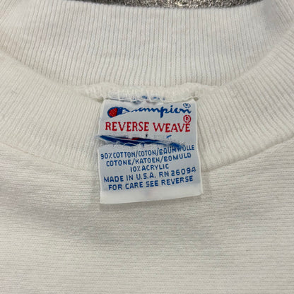 90's Champion Reverse Weave リバースウィーブ ロゴ刺繍 スウェット 白 (サイズ不明）/A8354S-SO