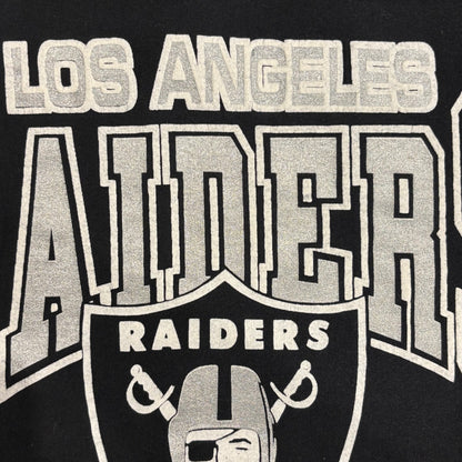 90's TULTEX Los Angeles RAIDERS NFL フットボールTシャツ 黒 (L)/B2707T-SO