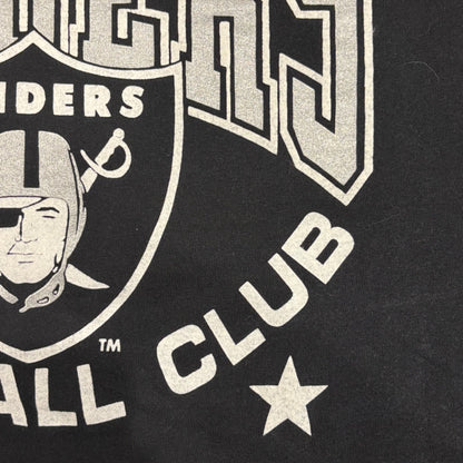 90's TULTEX Los Angeles RAIDERS NFL フットボールTシャツ 黒 (L)/B2707T-SO