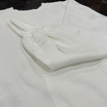 90's Champion Reverse Weave リバースウィーブ ロゴ刺繍 スウェット 白 (サイズ不明）/A8354S-SO