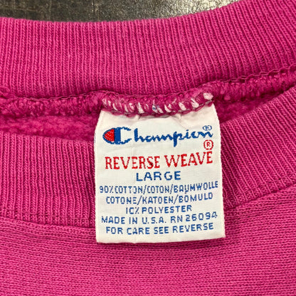 90's Champion Reverse Weave リバースウィーブ ロゴ刺繍 スウェット ピンク (L) /A8689S-SO