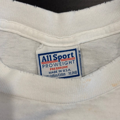 90's All Sport There's Blood In My Alcohol Stream 1994 お酒 Tシャツ 白 (XL)/B2022T-SO
