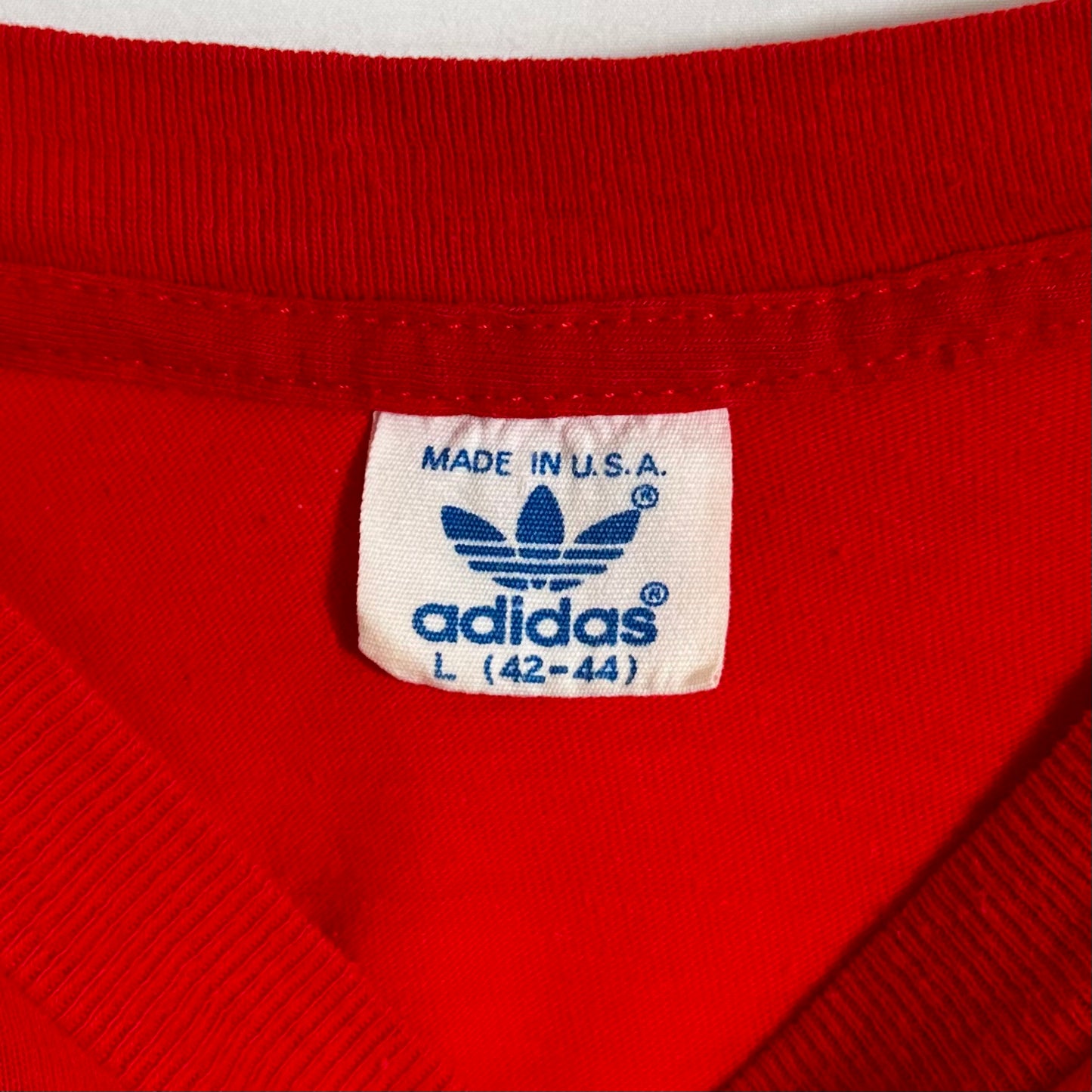 80's adidas ロゴロンT 赤(L)/A2978T-SO