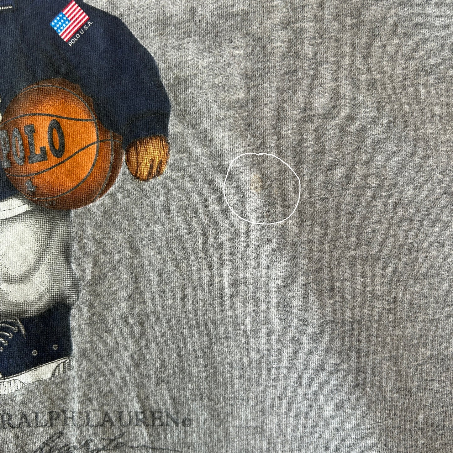 00's Polo by Ralph Lauren ラルフローレン ポロベア Tシャツ グレー(XL)/C1334T-SO