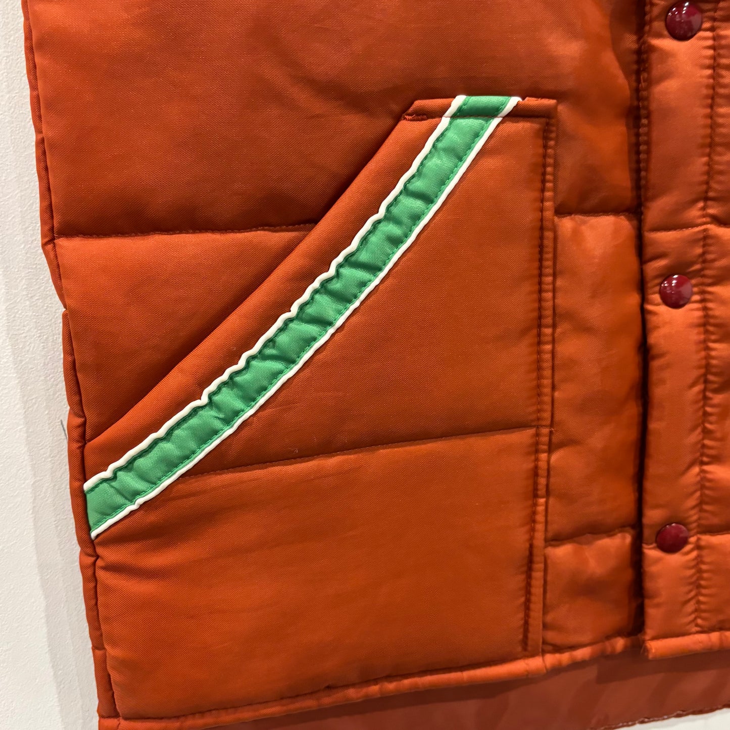 80's Upstream アメリカンオレンジパファーベスト オレンジ (M)/A9612V-SO