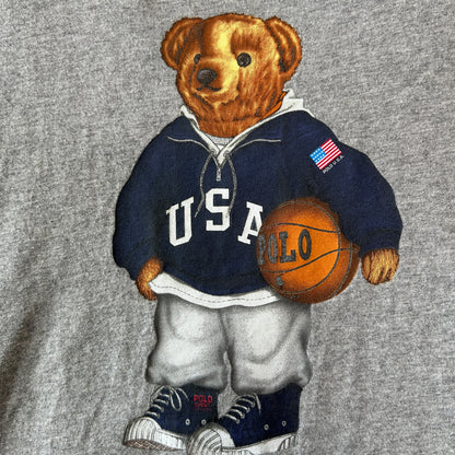 00's Polo by Ralph Lauren ラルフローレン ポロベア Tシャツ グレー(XL)/C1334T-SO