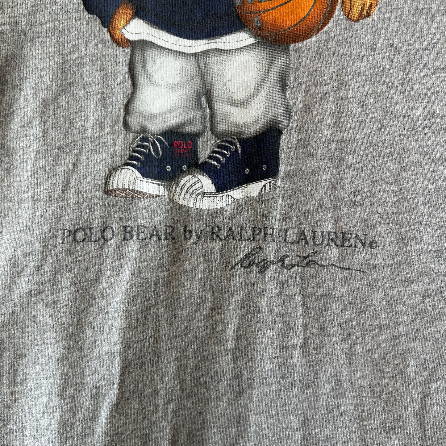 00's Polo by Ralph Lauren ラルフローレン ポロベア Tシャツ グレー(XL)/C1334T-SO
