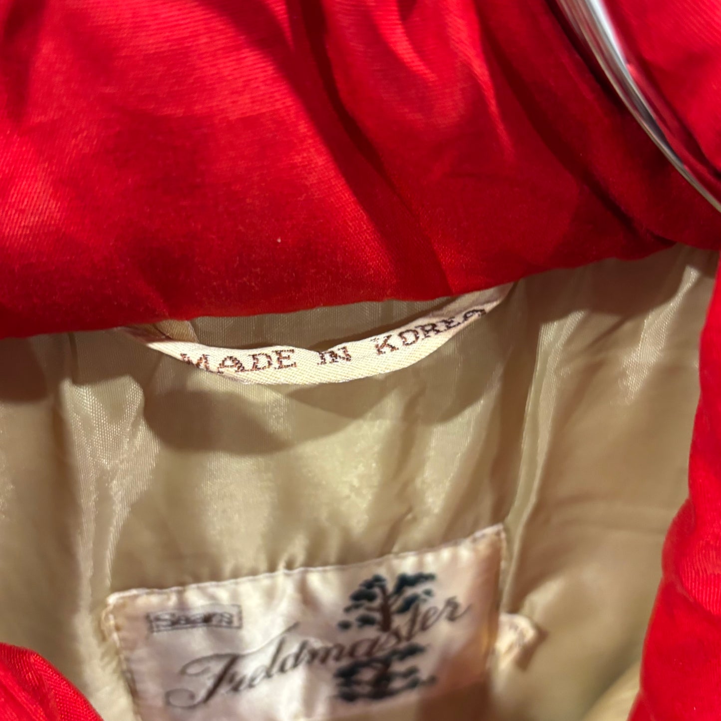 70's Sears フィールドマスター ダウンベスト 赤 (M)/A5977V-SO