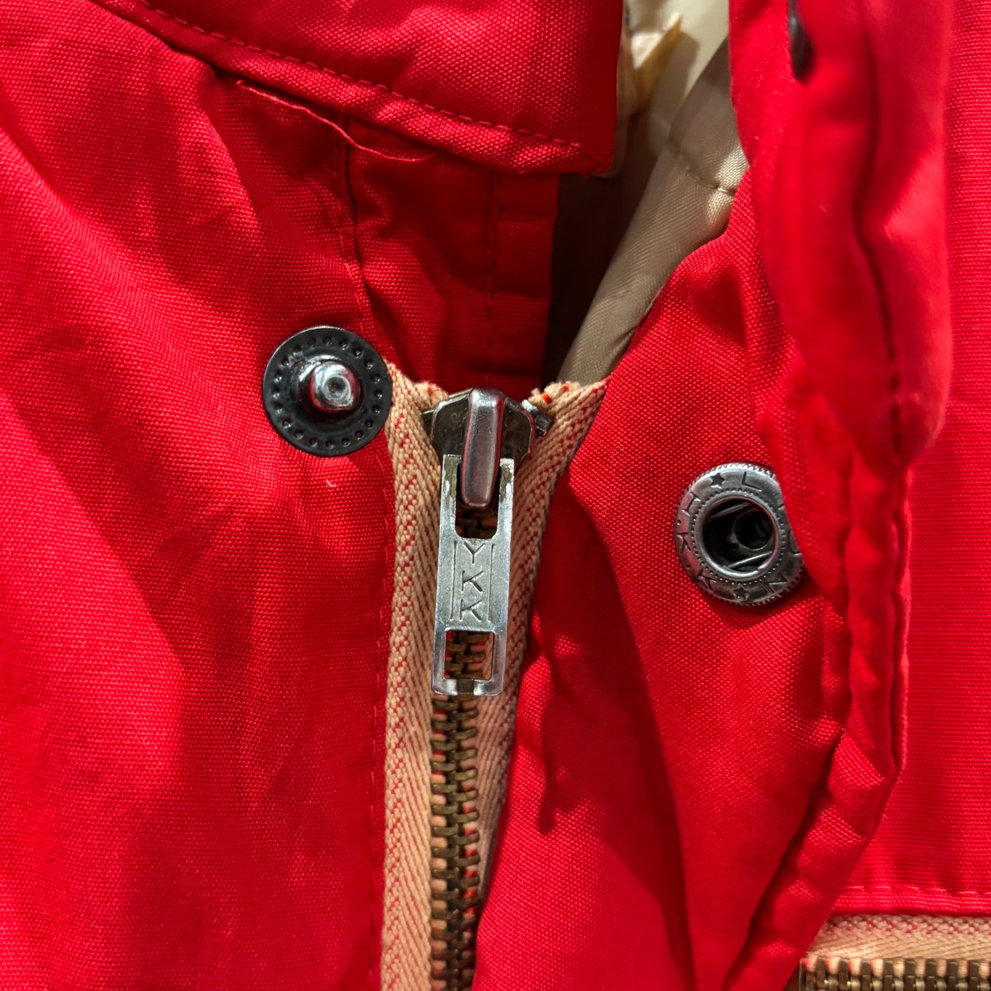 70's Sears フィールドマスター ダウンベスト 赤 (M)/A5977V-SO