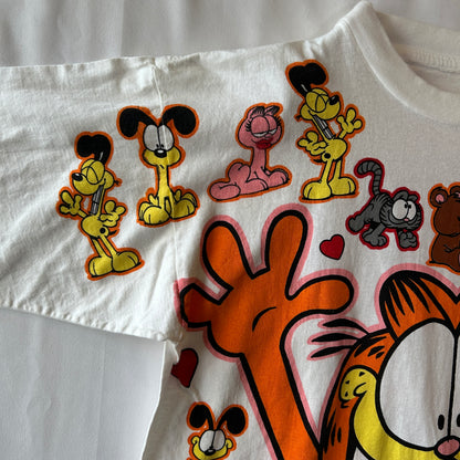 90's Garfield ガーフィールド オールオーバープリントTシャツ ホワイト/C1333T-SO