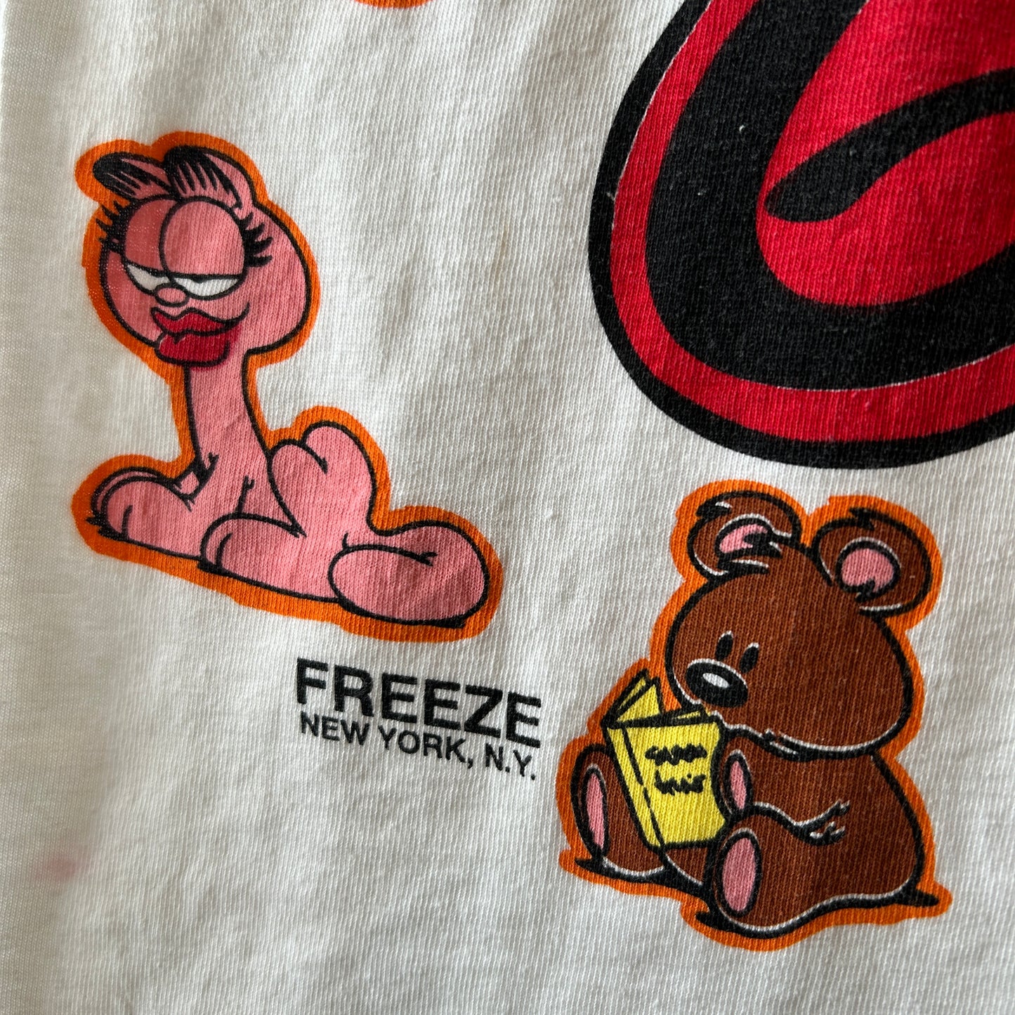 90's Garfield ガーフィールド オールオーバープリントTシャツ ホワイト/C1333T-SO