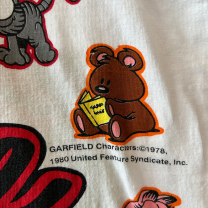 90's Garfield ガーフィールド オールオーバープリントTシャツ ホワイト/C1333T-SO