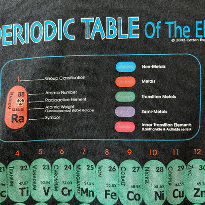 00's PERIODIC TABLE of The Elements 元素周期表 Tシャツ ブラック(L)/C1331T-SO