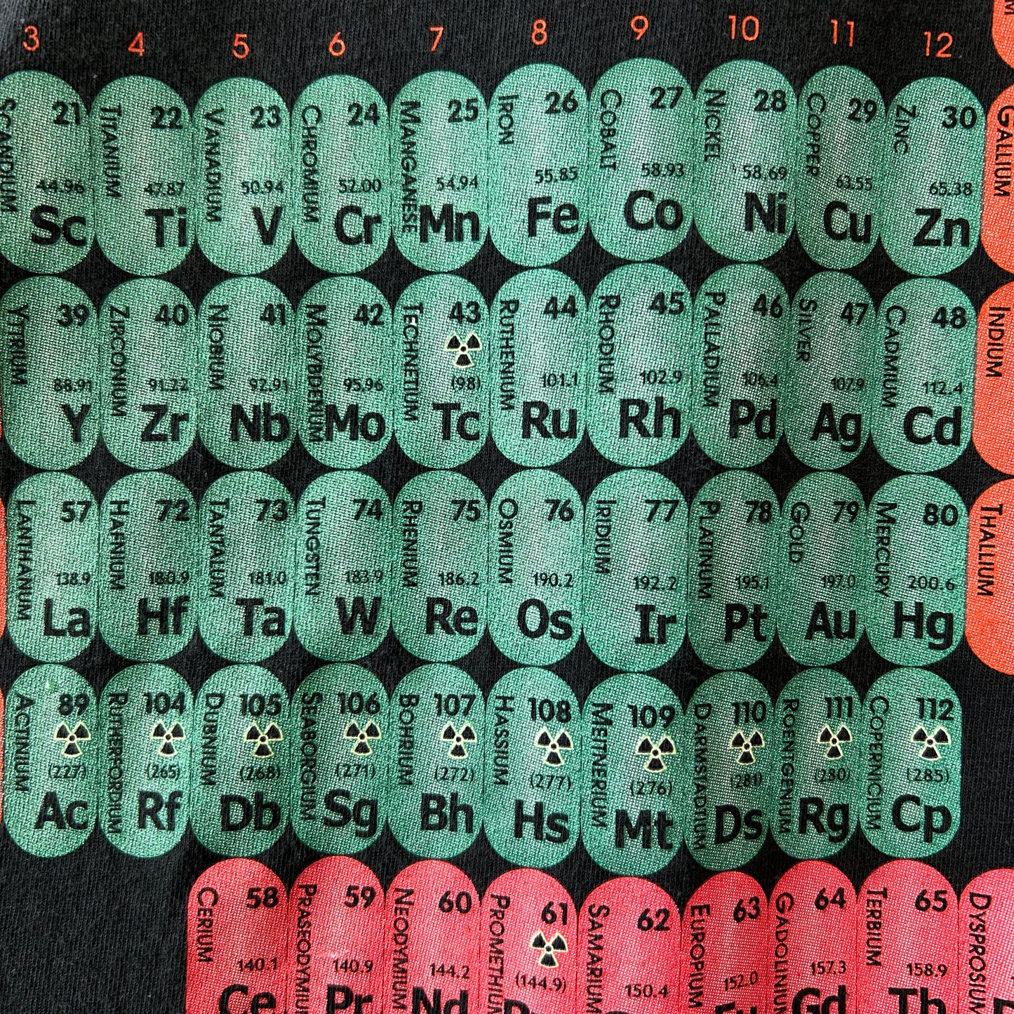 00's PERIODIC TABLE of The Elements 元素周期表 Tシャツ ブラック(L)/C1331T-SO
