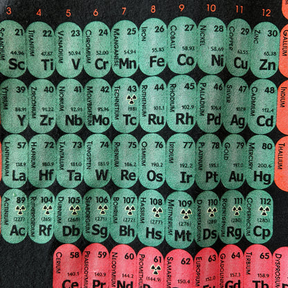 00's PERIODIC TABLE of The Elements 元素周期表 Tシャツ ブラック(L)/C1331T-SO