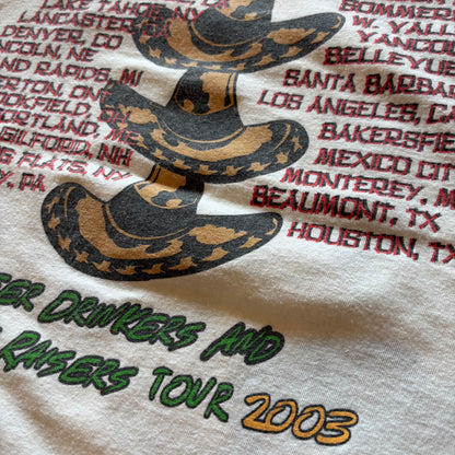 00's   ZZ TOP Beer Drinkers and Hell Raisers Tour 2003 バンドTシャツ 白 サイズ不明/A7252T-SO