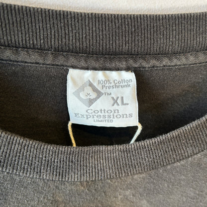 90's Cotton Expressions Albert Einstein アインシュタイン 蓄光ロンT 黒(XL)/C0670T-SO