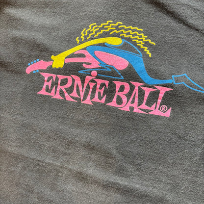 90's  Hanes ERNIE BALL 企業 プリントTシャツ 黒 XL/A7065T-SO