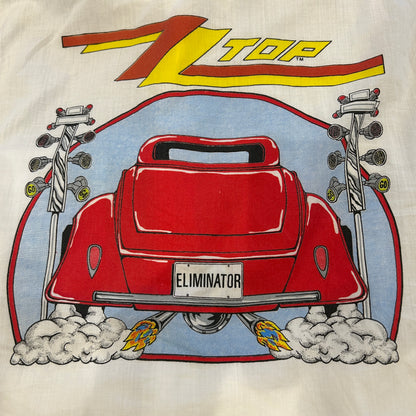 ZZ TOP"ELIMINATOR"プリント半袖シャツ (白)/A6628SH-SO