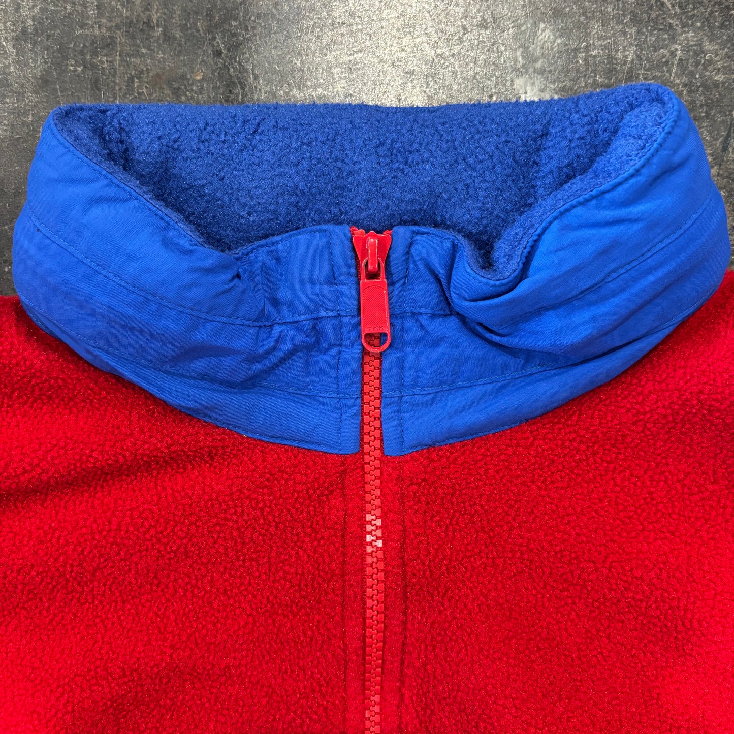 90's Ralph Lauren ラルフローレン USA刺繍 ハーフジップ プルオーバー フリースジャケット 赤 (L) /B1437O-SO