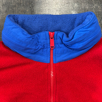 90's Ralph Lauren ラルフローレン USA刺繍 ハーフジップ プルオーバー フリースジャケット 赤 (L) /B1437O-SO