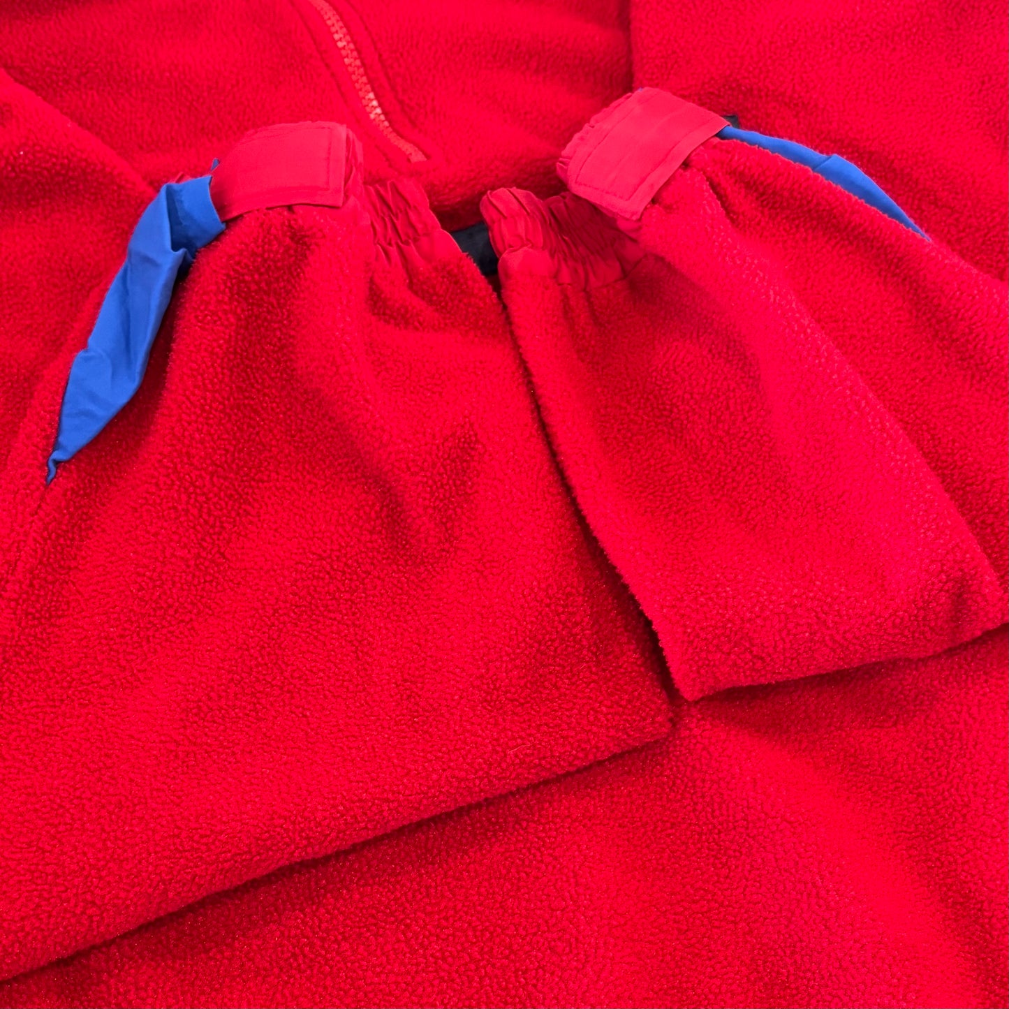 90's Ralph Lauren ラルフローレン USA刺繍 ハーフジップ プルオーバー フリースジャケット 赤 (L) /B1437O-SO