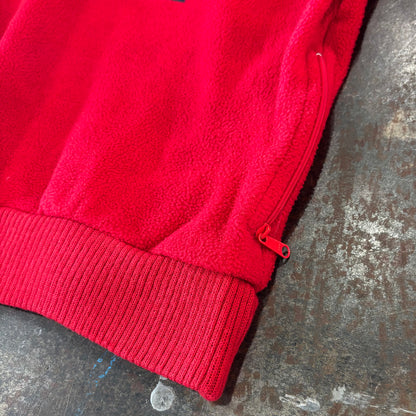 90's Ralph Lauren ラルフローレン USA刺繍 ハーフジップ プルオーバー フリースジャケット 赤 (L) /B1437O-SO
