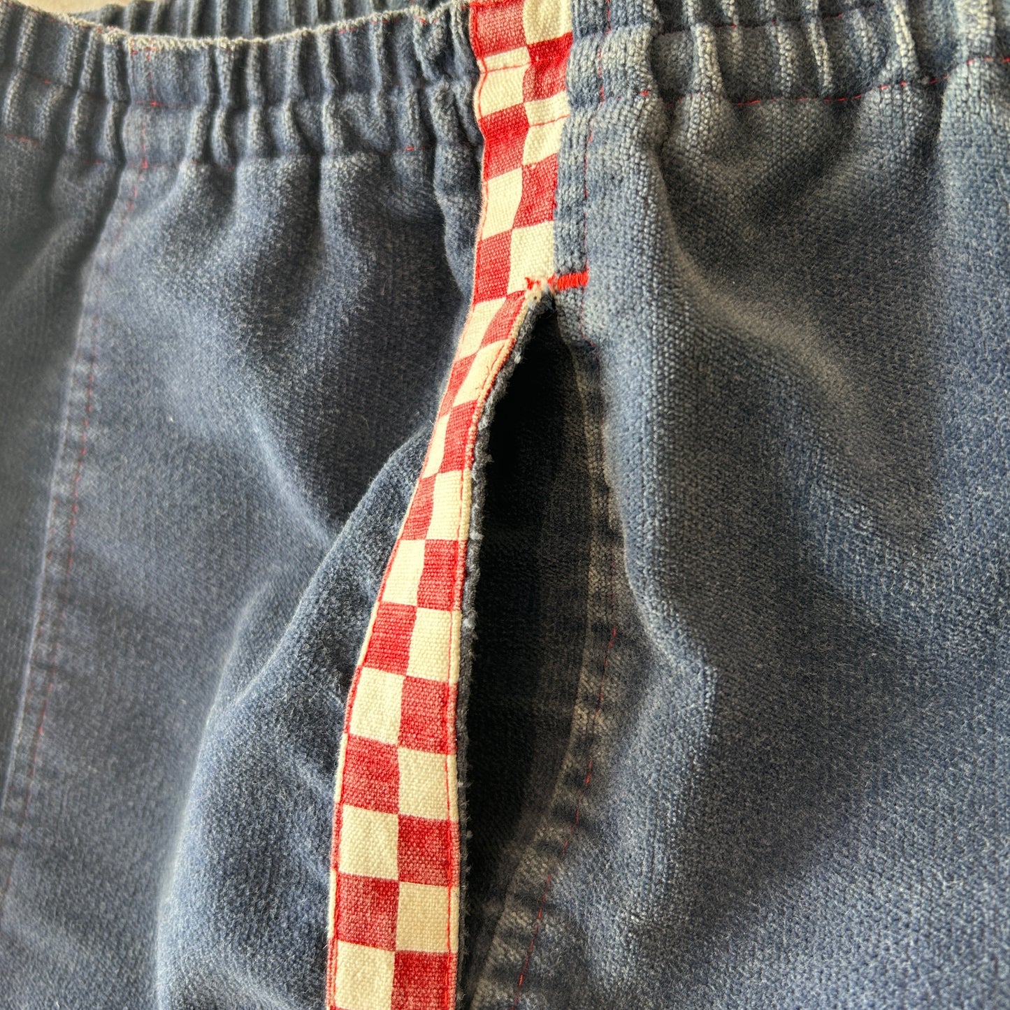 80's~ Vans ヴァンズ ベロアショーツ チェッカーパターン ネイビー(L)/A3899P-SO