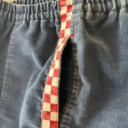 80's~ Vans ヴァンズ ベロアショーツ チェッカーパターン ネイビー(L)/A3899P-SO