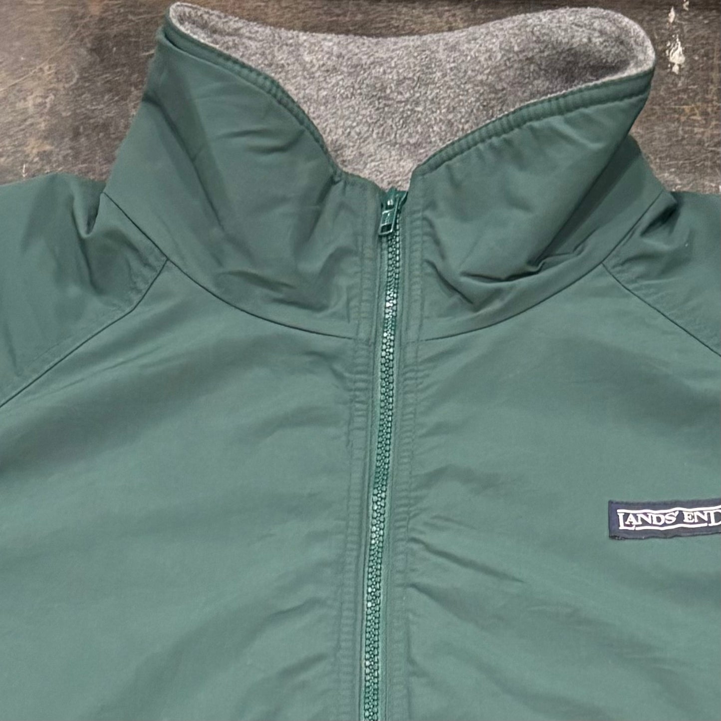 90's LANDS'END ランズエンド スコールジャケット 緑 (L) /A8961O-SO