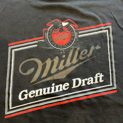 80's miller ミラー ロゴTシャツ ビール企業T アドバタイジング Royal 黒(XL)/A7323T-SO