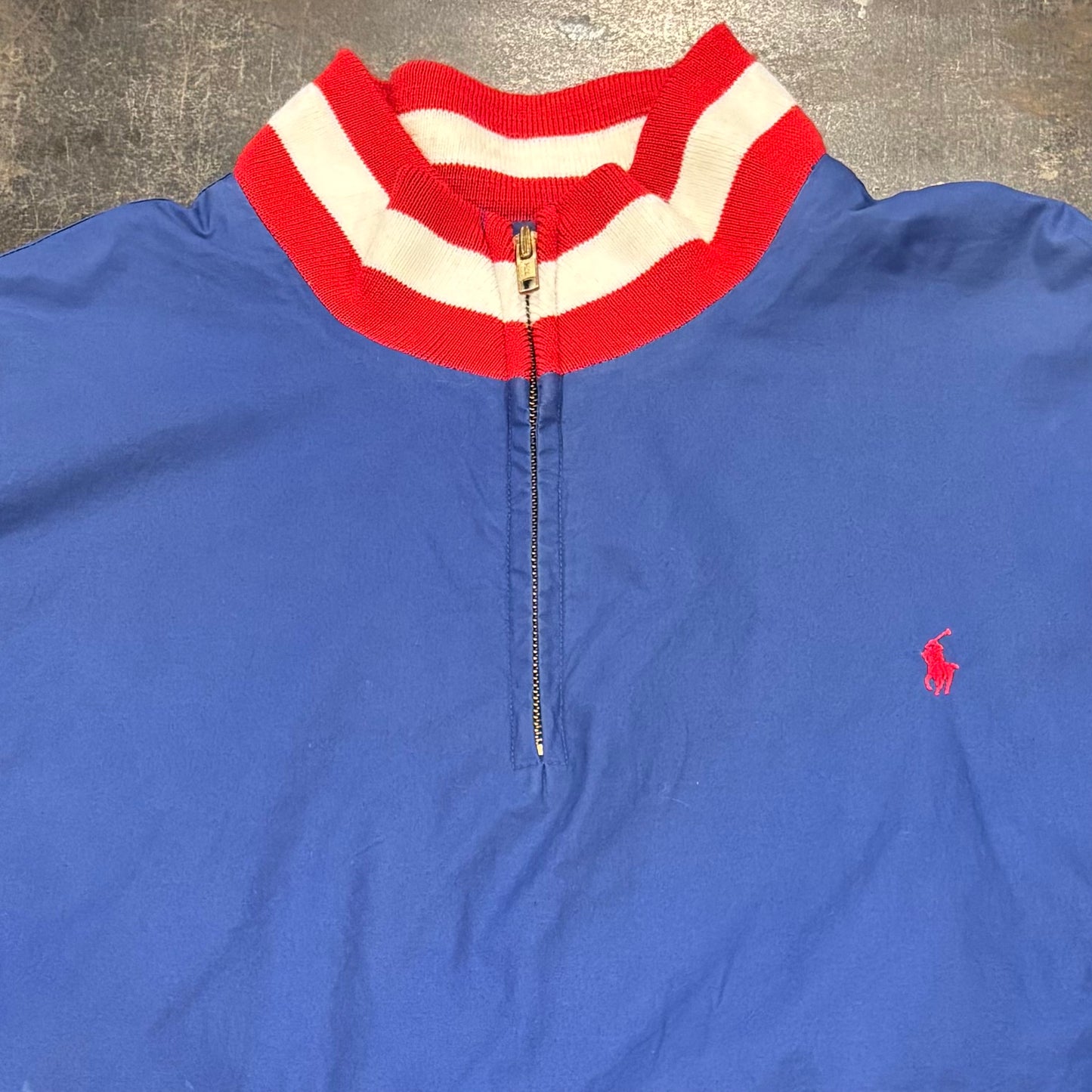 90's Ralph Lauren ラルフローレン ハーフジップ プルオーバージャケット 青 (XL) /B3092O-SO
