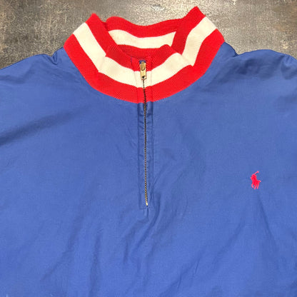 90's Ralph Lauren ラルフローレン ハーフジップ プルオーバージャケット 青 (XL) /B3092O-SO