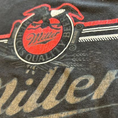80's miller ミラー ロゴTシャツ ビール企業T アドバタイジング Royal 黒(XL)/A7323T-SO