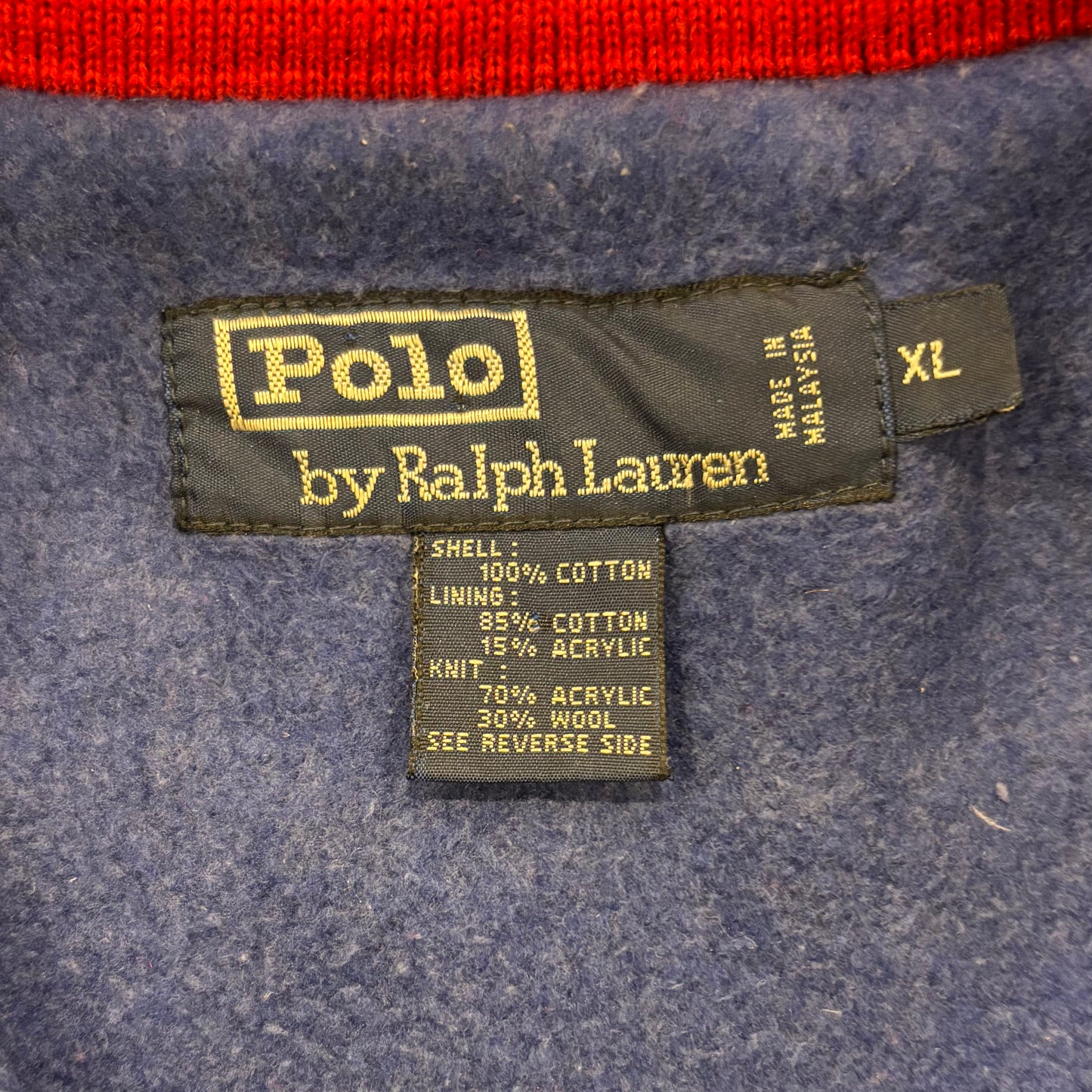 90's Ralph Lauren ラルフローレン ハーフジップ プルオーバージャケット 青 (XL) /B3092O-SO