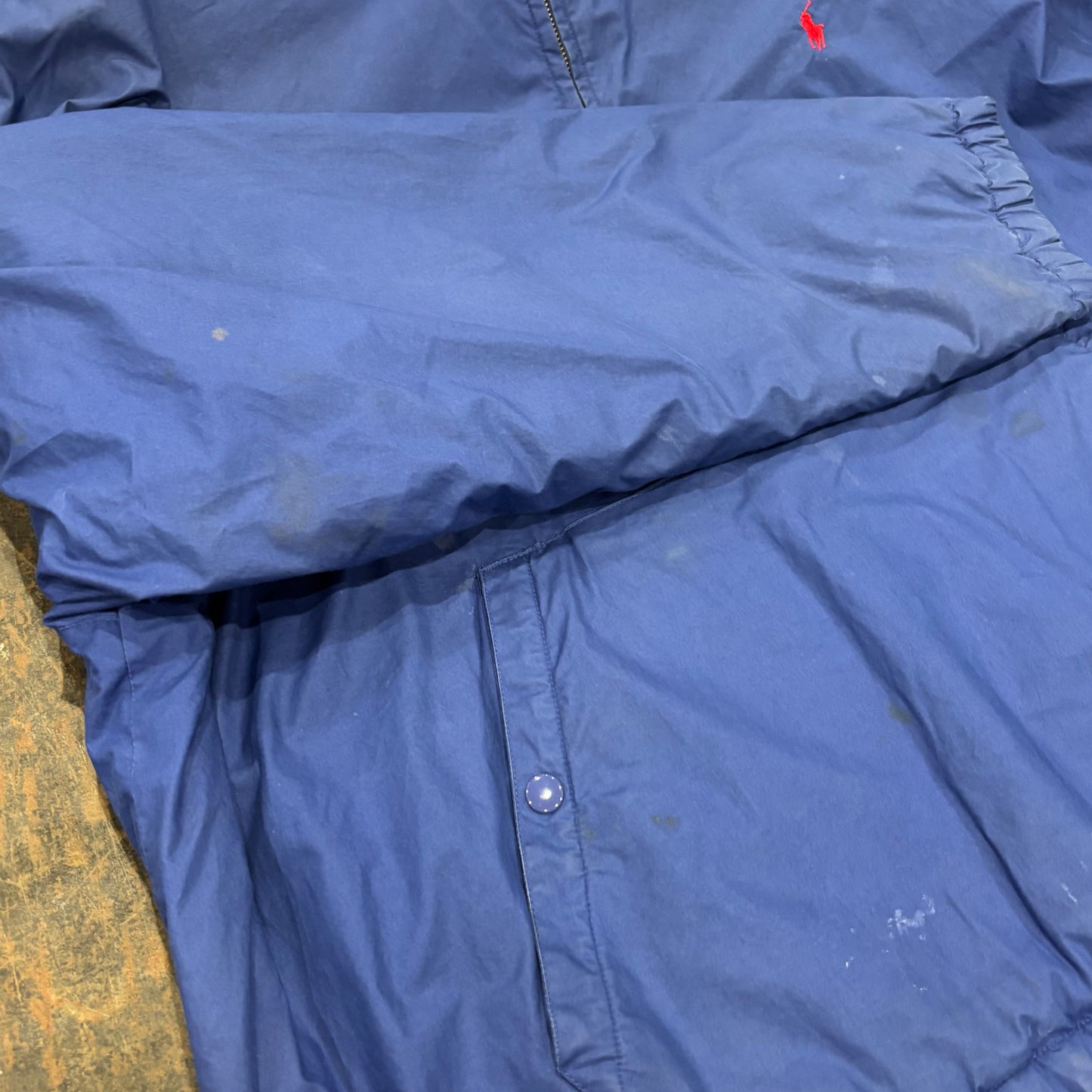 90's Ralph Lauren ラルフローレン ハーフジップ プルオーバージャケット 青 (XL) /B3092O-SO