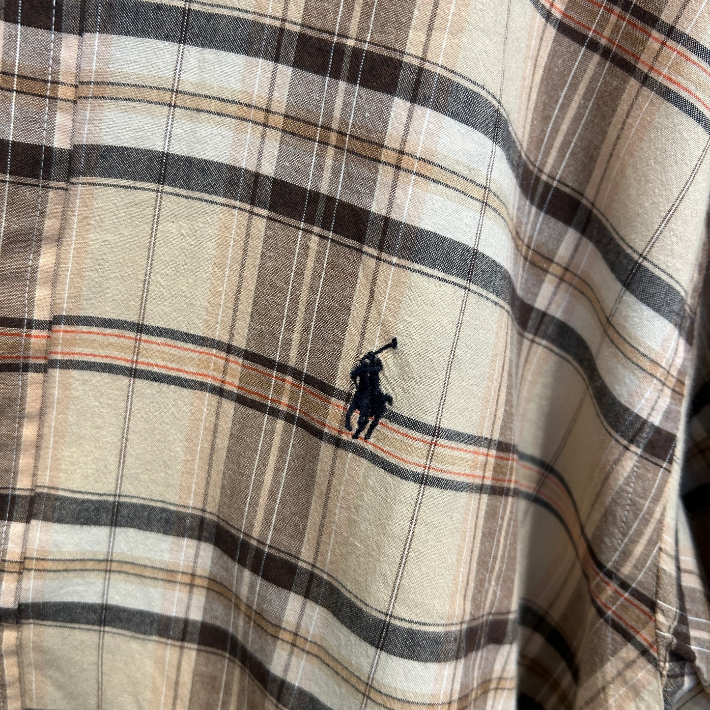 00's Ralph Lauren BLAKE ラルフローレン チェックシャツ ベージュ黒橙 (L)/A8008S-SO