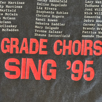 90's FRUIT OF THE LOOM ライオンキング SMD 7th&8th GRADE SPRING SING '95 イベント記念Tシャツ 黒 (XL)/B2737T-SO
