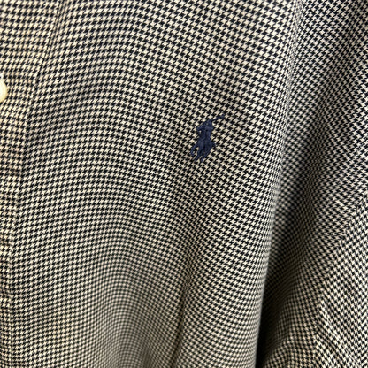 00's Ralph Lauren YARMOUTH 千鳥柄シャツ 黒白 (17-35)/A8005S-SO