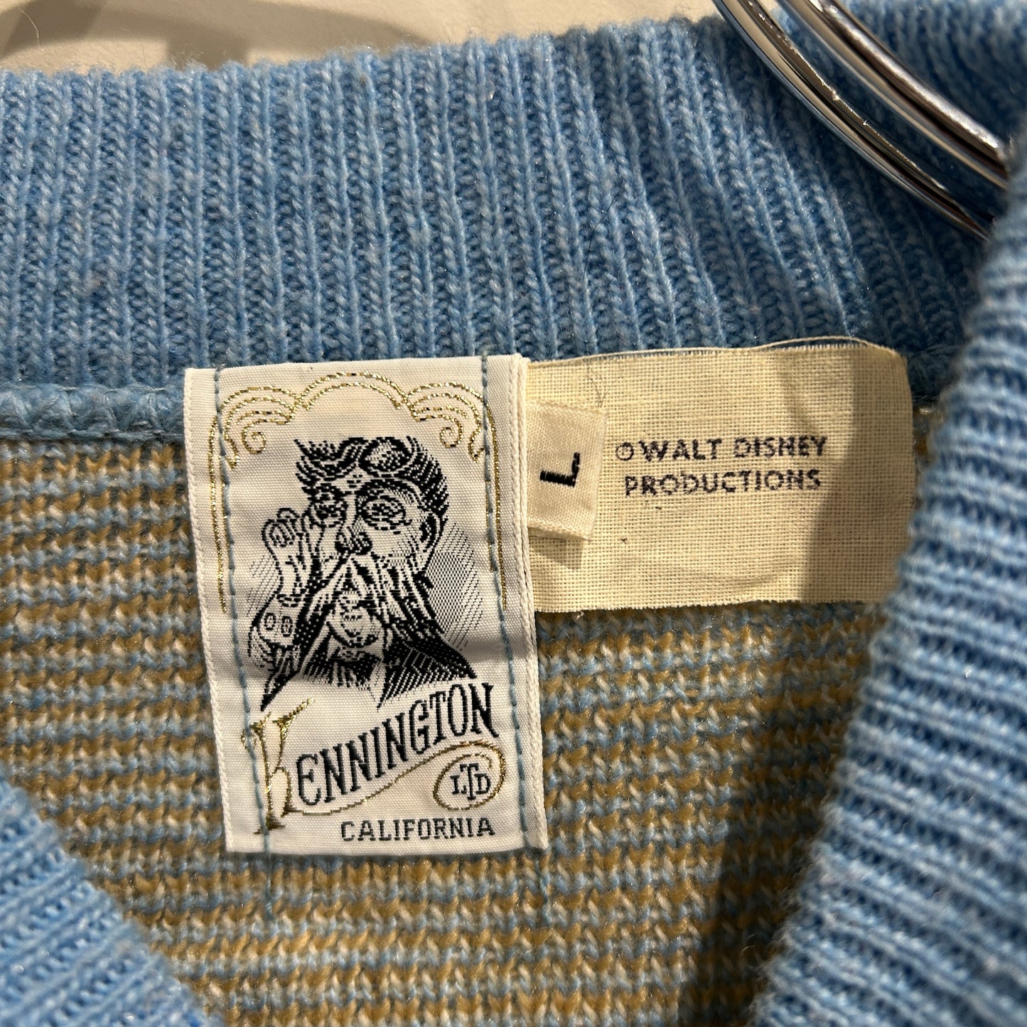 70's KENNINGTON　ディズニープロダクション ノルディック柄 アクリルニット ミッキーミニー (L)/A5708K-SO